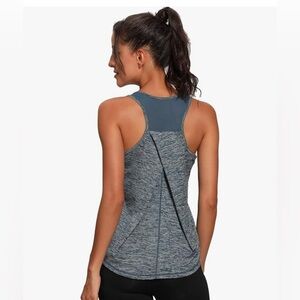 Like new blue grey racerback yoga workout tank top S